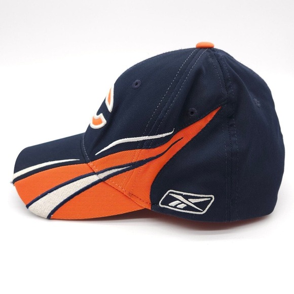 Vintage NFL Chicago Bears Reebok Tiger Stripe Hat Football Cap OSFA Fitted - Picture 3 of 7